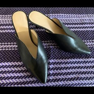 Something Navy Kitten Heel Slides